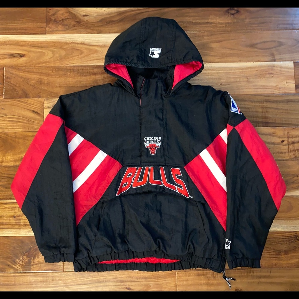 Vintage Chicago Bulls Starter Jacket Kangaroo Pouch Men’s Size Medium EXCELLENT